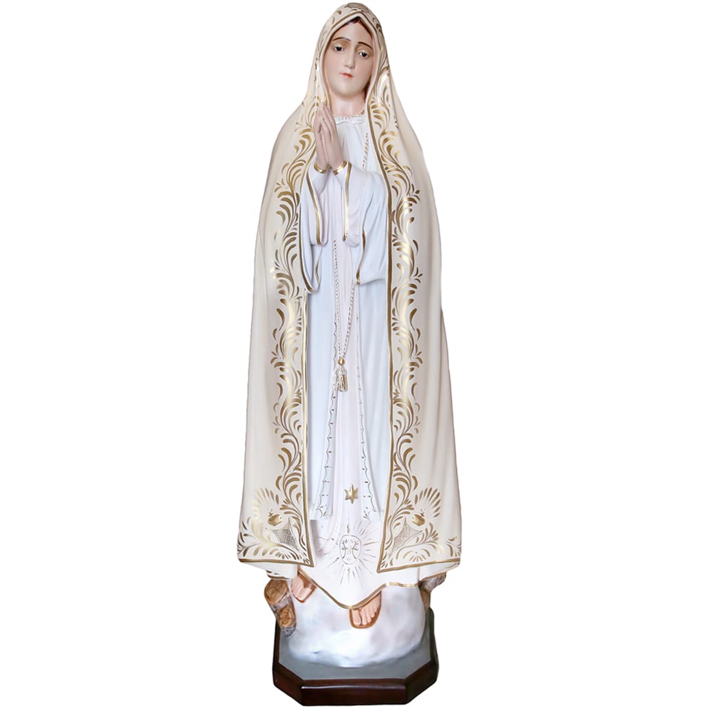 Madonna di fatima cm 120 Madonna di Fatima cm 120 statua in vetroresina dipinta a mano con vernici ad olio ed occhi in cristallo