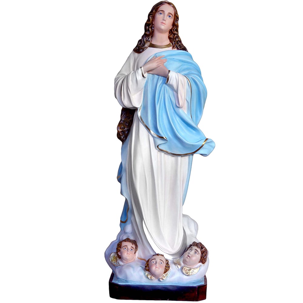Madonna dell’assunta cm 155 art 630 Madonna dell'Assunta in vetroresina dipinta a mano con colori ad olio ed occhi di cristallo.
