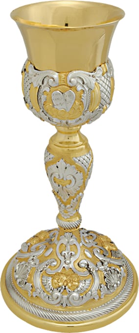 Calice in argento art 751 1 Calicione "Redenzione" Maranatha Lab in argento bicolore finemente cesellato a mano