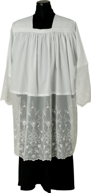 Cotta "Zurigo" Maranatha Lab confezionata in tessuto misto cotone arricciato e tulle applicato per 50 cm