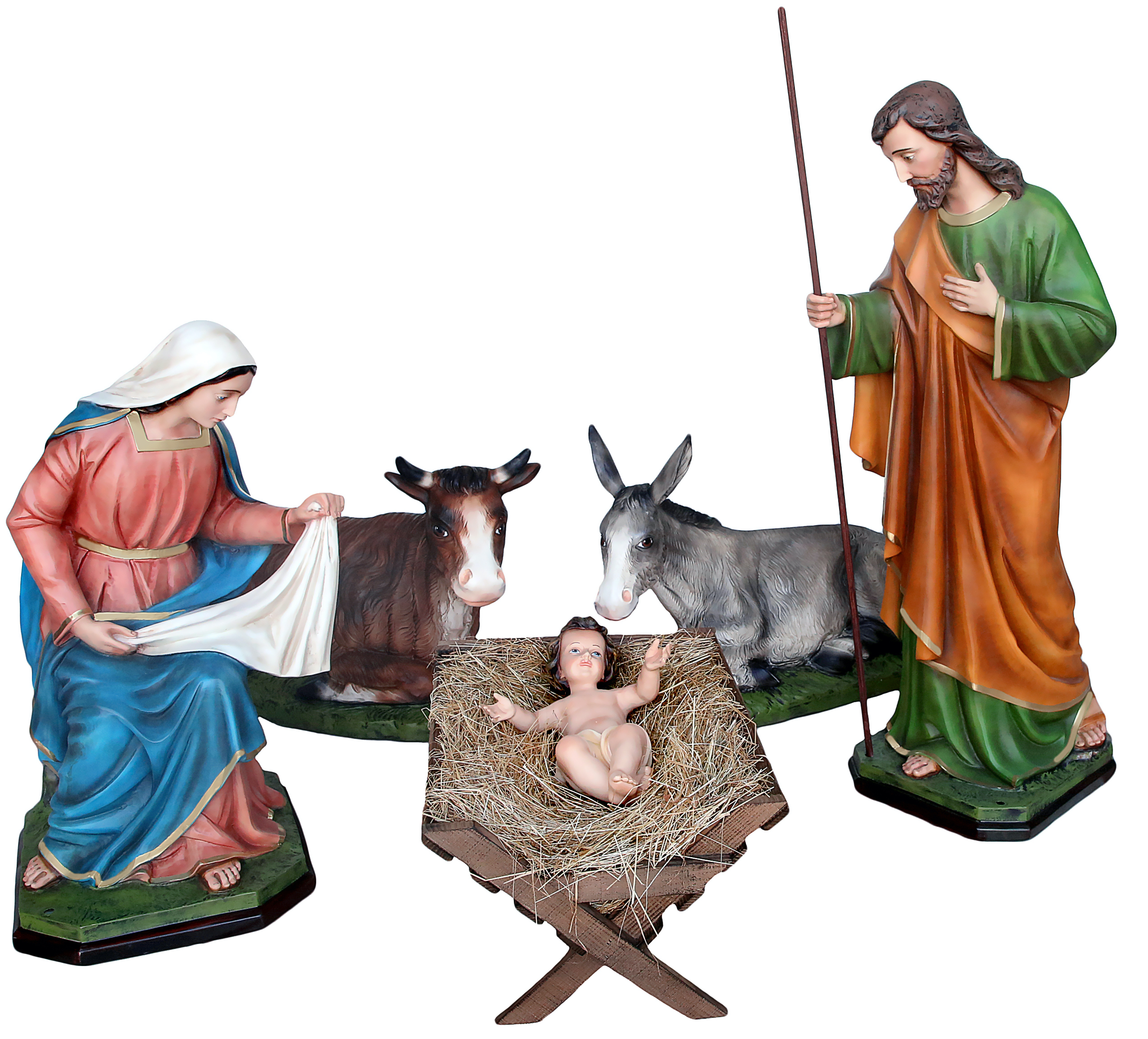 san-giuseppe-in-resina-art-na-133b Presepe in resina cm 105 costituito da cinque statue dipinte di grandi dimensioni