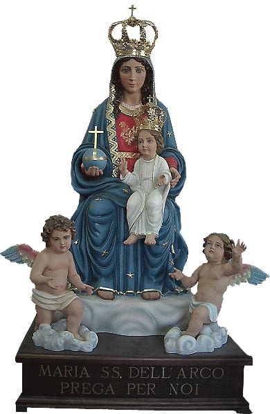 madonna-dell-arco-cm-150-art-5153 Madonna dell'Arco cm 150 statua in vetroresina dipinta a mano con colori ad olio ed occhi di cristallo
