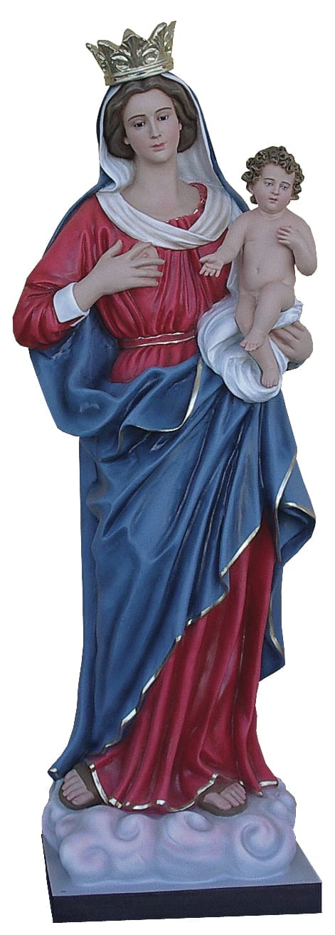 madonna-delle-grazie-art-5154 Madonna delle Grazie in vetroresina statua dipinta a mano con colori ad olio ed occhi di cristallo