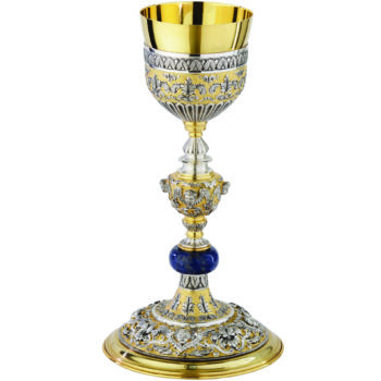 Calice "Talita-Kum" Maranatha Lab stile classico in ottone bicolore cesellato con coppa in argento