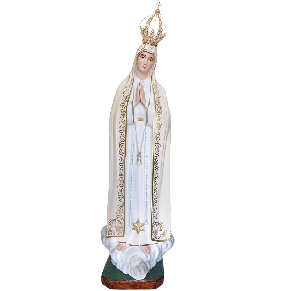 Madonna di fatima cm 180 Madonna di Fatima cm 180 statua in vetroresina dipinta a mano con vernici ad olio e occhi di cristallo