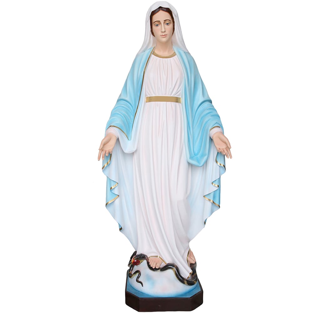 immacolata cm 160 art 611B Madonna Immacolata 160 cm statua in vetroresina dipinta a mano con vernici ad olio ed occhi di cristallo