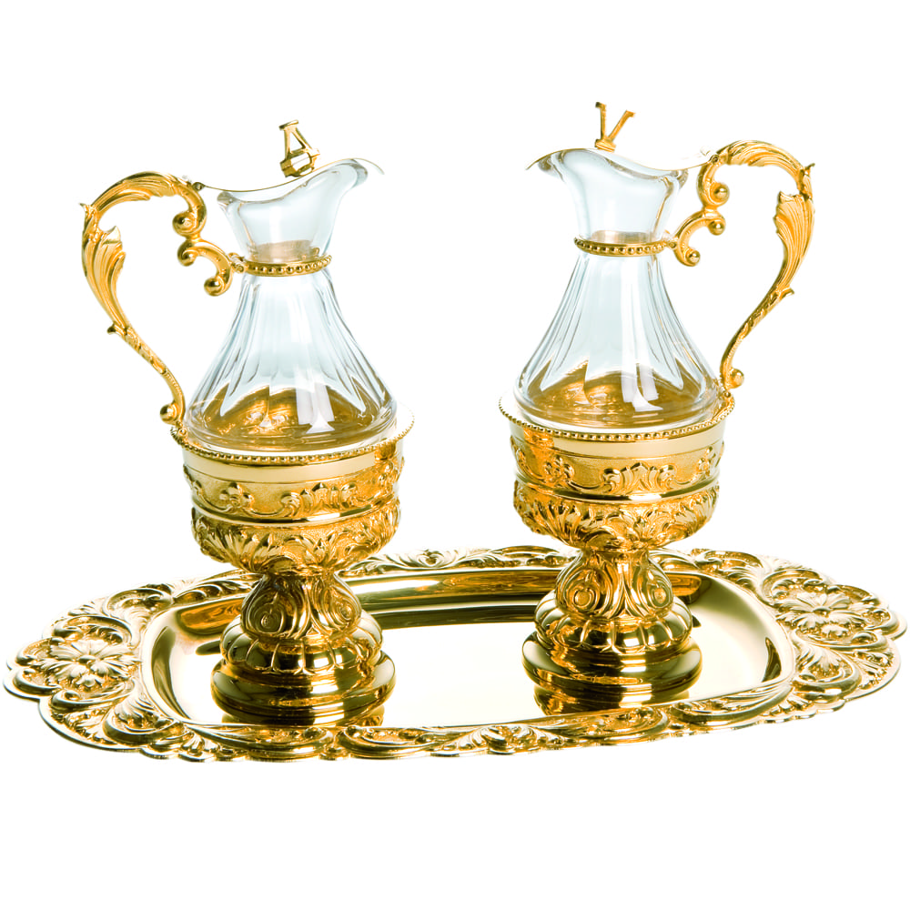 Ampolline art 6119-A Ampolline "Impero" Maranatha Lab in argento bagno oro finemente cesellato con fregi barocchi