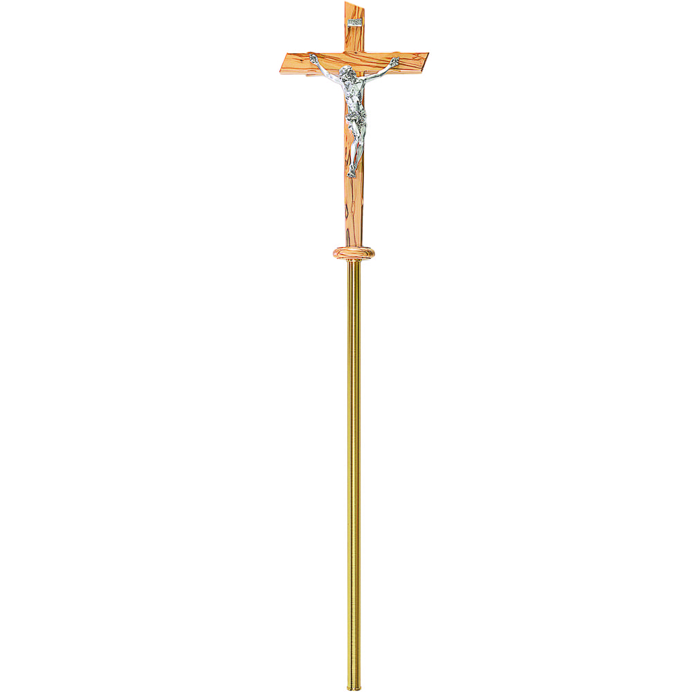 Croce astile in legno ulivo art 6263