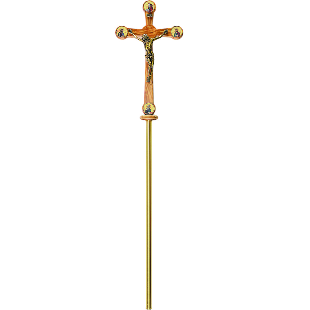 Croce astile in legno ulivo art 6264-C