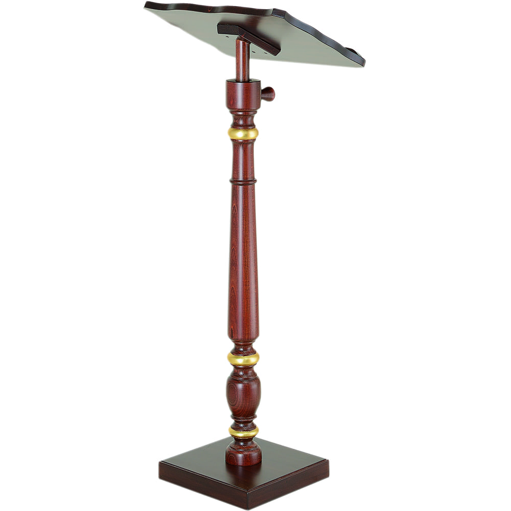 Leggio in legno art 6202 Leggio decorato in oro realizzato in legno massello tinto noce con colonna tonda tornita