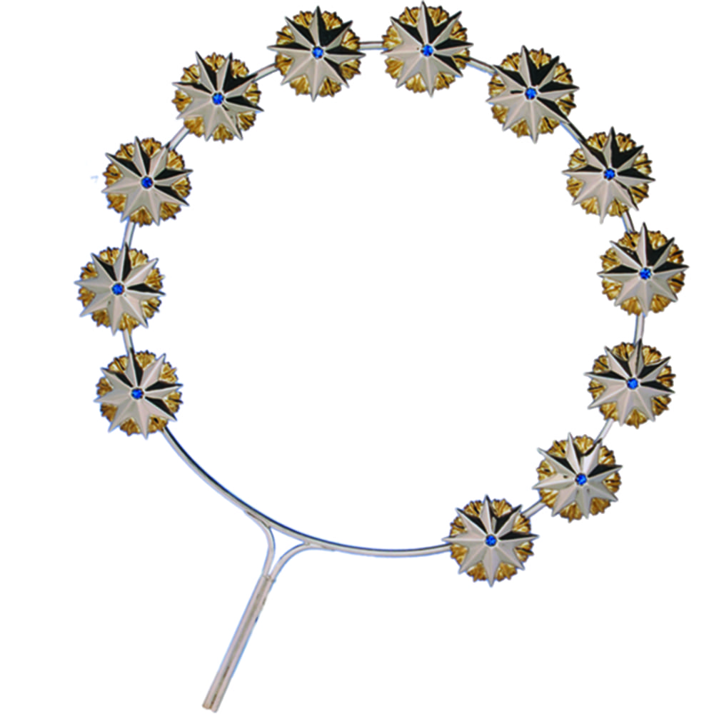 Stellario interamente in argento art 463 Stellario con pietre interamente in argento bicolore cesellato a mano con pietre incastonate azzurre