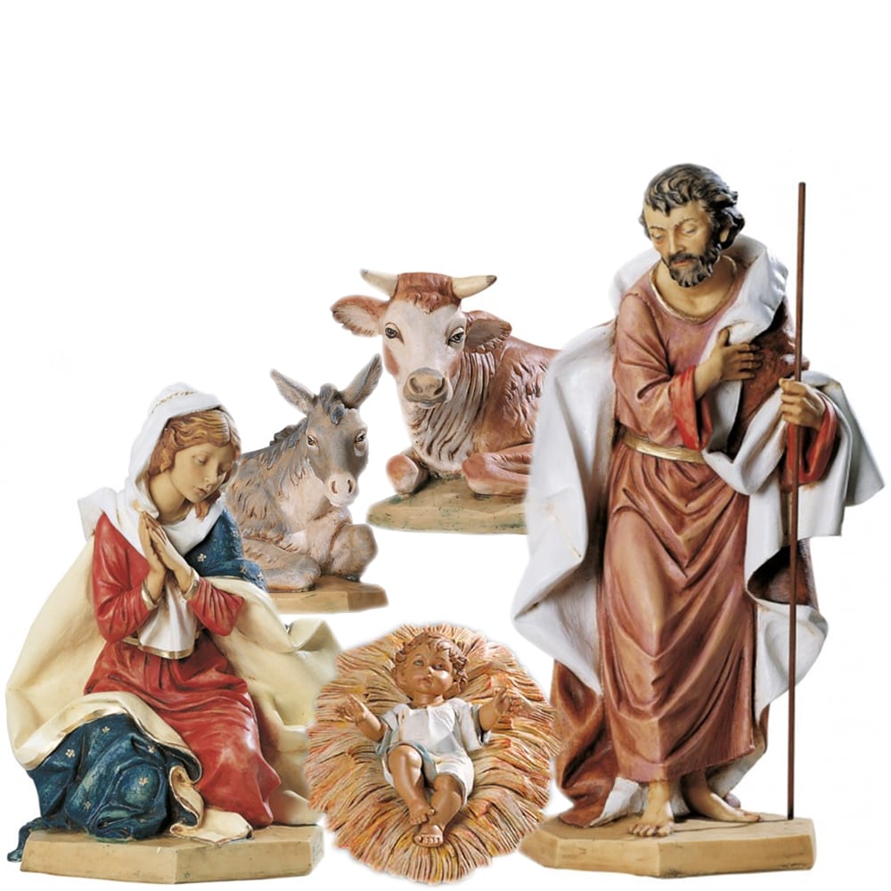NATIVITA CM 45 NA 28 Natività Fontanini cm 65 composta da statue in resina dipinte a mano