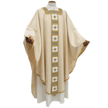 casula in lana viscosa oro per sacerdoti