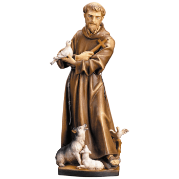 statua san francesco d'assisi in legno